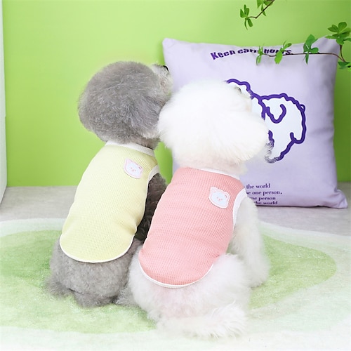 

Hunde Katte Vest Bjørn Ensfarvet Yndig Sød udendørs Hverdag Hundetøj Hvalpe tøj Hund outfits Blød Gul Lys pink Grå Kostume Til Hanhunde Og Tæver polyester Bomuld XS S M L XL