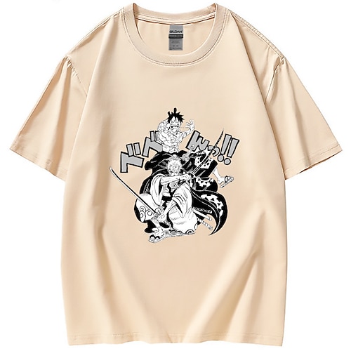 

One Piece Affe D. Ruffy Roronoa Zoro T-Shirt-Ärmel Bedruckt Klassisch Streetstyle T-shirt Für Herren Damen Unisex Erwachsene Heißprägen 100% Polyester Casual