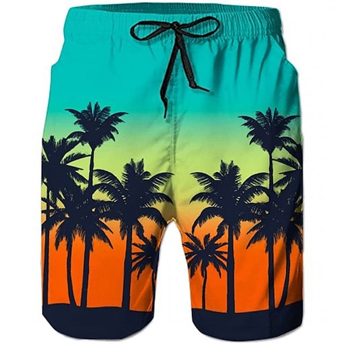 

Per uomo Boxer da surf Pantaloncini da mare Boxer da mare A cordoncino con fodera in rete Vita elastica Albero di cocco Stampe astratte Asciugatura rapida Breve Informale Giornaliero Per eventi Boho