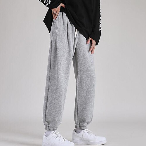 

Per uomo Pantaloni della tuta Pareggiatore Pantaloni Pantaloni casual Tasche A cordoncino Vita elastica Liscio Comfort Traspirante Sportivo Informale Giornaliero Streetwear Moda Nero Grigio Media