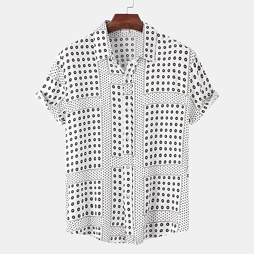 

Per uomo Camicia Camicia con bottoni Maglietta informale Nero Bianco Giallo Manica corta Pop art A pois Collo ripiegabile Strada Giornaliero Stampa Abbigliamento Moda Informale Classico