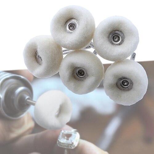 

10pcs 3mm Shank Electric Drill Brush For Rotary Tools, Wool Polishing Buffing Wheel Jewelry Metal Wood Abrasive Brush