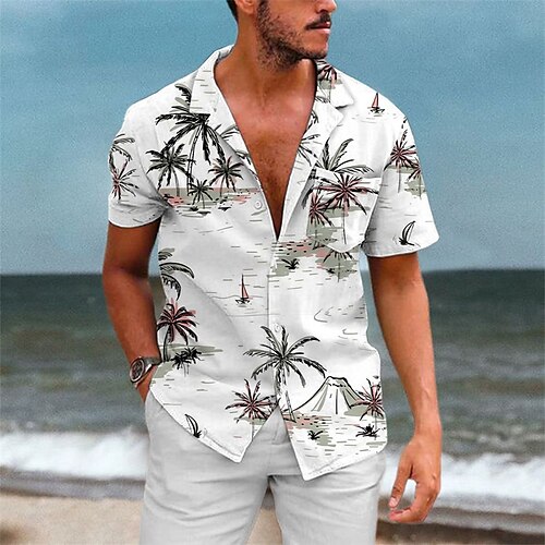 

Per uomo Camicia Camicia hawaiana Camicia con bottoni Camicia estiva Maglietta informale Bianco Giallo Blu Maniche corte Pop art Palma Collo ripiegabile Strada Da mare Bottone giù Abbigliamento