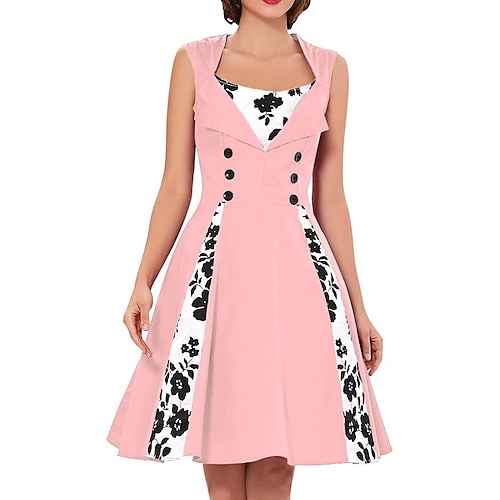 

Audrey Hepburn Retro Vintage 1950s Swing-Kleid Flare-Kleid Damen Kostüm Jahrgang Cosplay Casual Kleid Maskerade