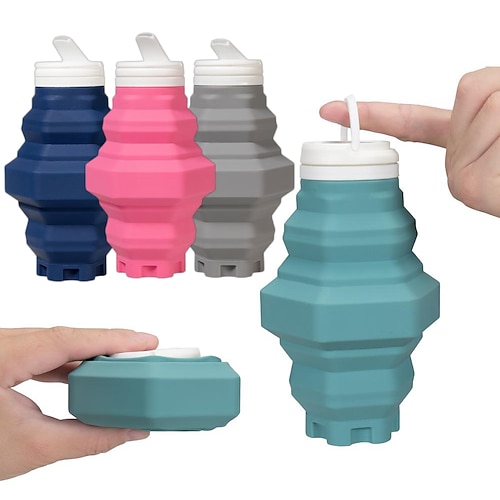 

Taza de pagoda, tetera plegable de silicona, botella de agua telescópica portátil para deportes al aire libre, taza de viaje portátil de 500ml