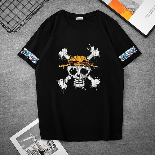 

One Piece Monkey D.Luffy Roronoa Zoro Manches Ajustées Imprime Classique Style de rue Tee-shirt Pour Homme Femme Unisexe Adulte Estampage à chaud 100 % Polyester Casual Quotidien