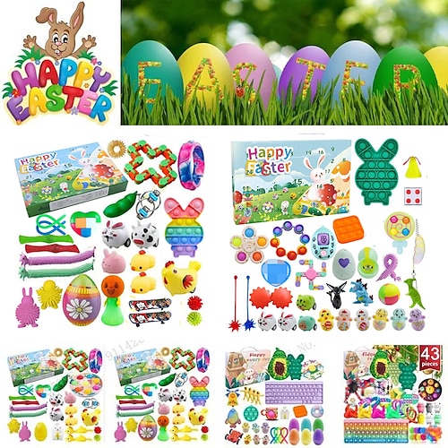 

calendario del conto alla rovescia di pasqua regalo misterioso scatola cieca calendario dell'avvento fai da te bambini set di giocattoli di decompressione 2022 regalo novità di pasqua