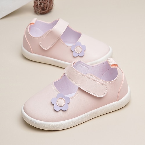 

Girls' Flats Comfort Princess Shoes Microfiber Breathability Princess Shoes Little Kids(4-7ys) Casual Daily Walking Shoes LeisureSports Flower Pink Beige Spring Summer