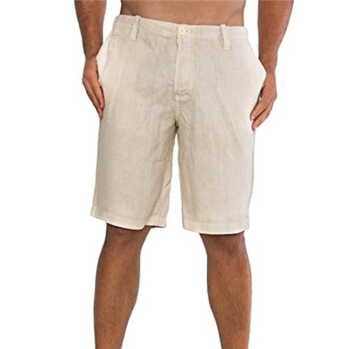 

Herren Shorts Kurze Hosen Leinenshorts Kurze Hosen Sommer-Shorts Strandshorts Kurze Hosen Glatt Atmungsaktiv Weich Kurz Casual Täglich Festtage Leinen / Baumwoll Mischung Modisch Strassenmode