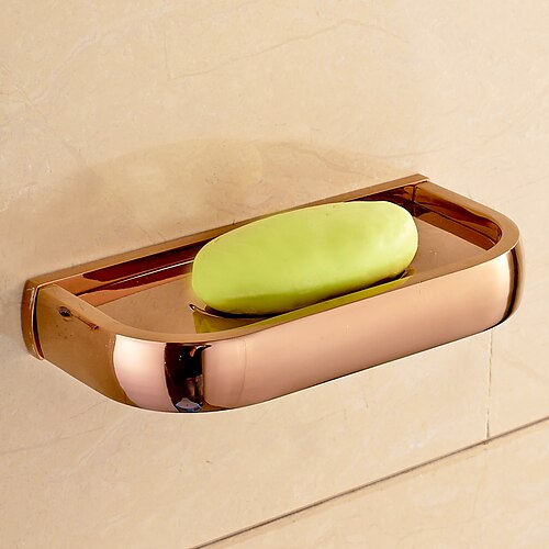 

portasapone rose golden smart moderno ottone 1pz - bagno singolo a parete