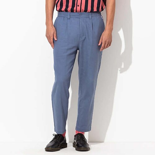 

Per uomo Pantaloni di lino Pantaloni Pantaloni estivi Pantaloni da spiaggia Tasche Liscio Comfort Traspirante Esterno Giornaliero Per uscire Misto cotone e lino Di tendenza Streetwear Blu