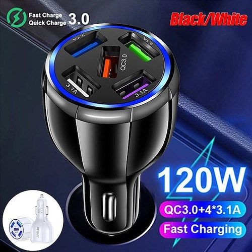 

nouveau 3.1 a 5 ports universel usb charge de voiture chargeur de charge rapide adaptateur portable mini allume-cigare