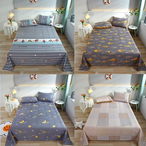 

nouvelle mode impression quatre saisons coton universel muji style impression drap-housse drap couvre-lit