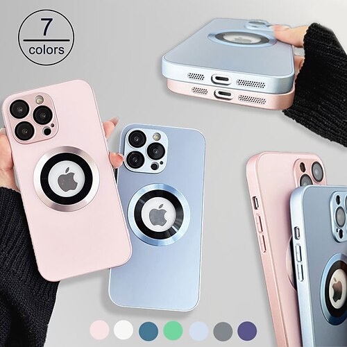 

telefon Etui Til Apple Magnetisk adsorpsjonsveske iPhone 14 13 12 Pro Max Plus Matt Magnetisk Helkroppsbeskyttende Ensfarget TPU PC