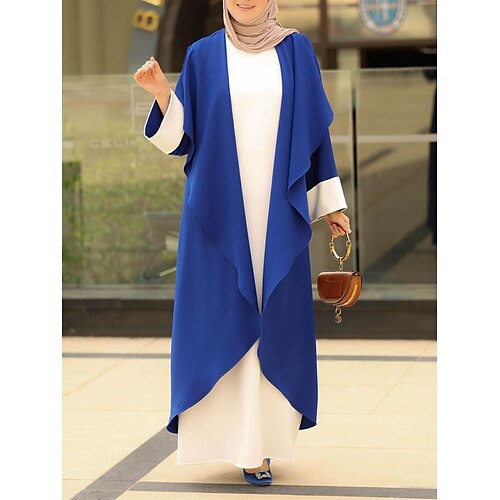 

kvinners lang genser kjole maxi genser kjole fritidsgenser kjole shift genser kjole kaftan genser kjole farge blokk mote streetwear utendørs daglig ferie patchwork falsk todelt langermet