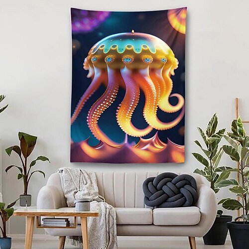 

Jellyfish Ocean Wall Tapestry Art Decor Blanket Curtain Hanging Home Bedroom Living Room Decoration