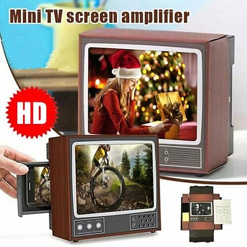 

retro tv telefonhalter telefonständer telefonbildschirmlupe telefonhalter bildschirmlupe für handy tragbare verstärker tv-bildschirm