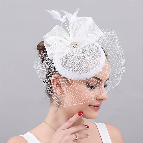 

Fascinadores Sinamay Casamento Kentucky Derby Retro Casamento Com Penas Capacete Chapéu