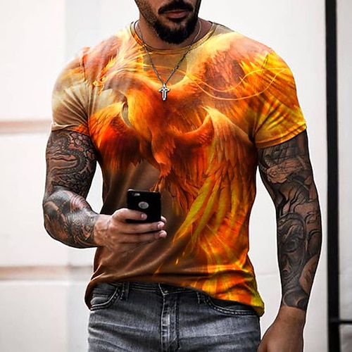 

Per uomo maglietta Magliette Pop art Fenice Girocollo Abbigliamento Stampa 3D Esterno Informale Manica corta Stampa Di tendenza Originale Vintage