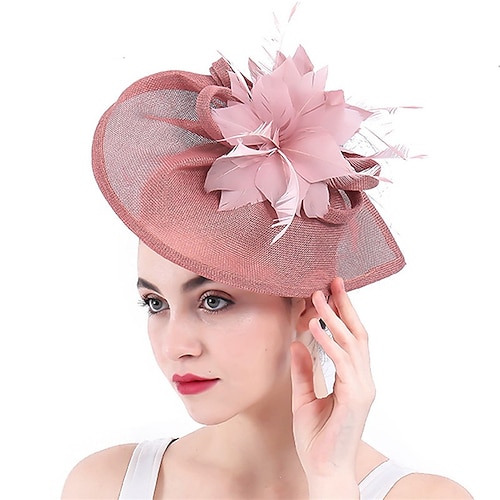 

fascinators polyester Kentucky Derby Kirke Elegant Britisk Med Fjær Hodeplagg Hodeplagg