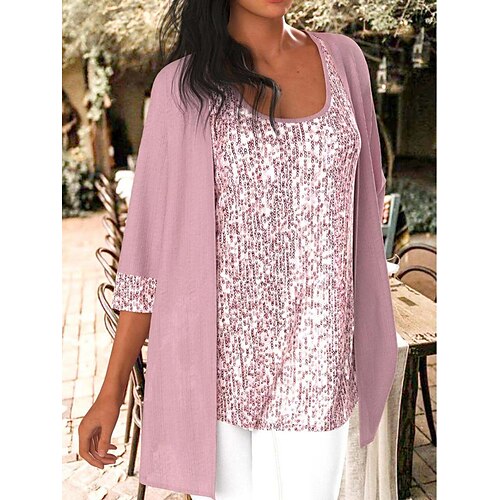 

Per donna Abiti Giacca sportiva Strada Da tutti i giorni Da mare Estate Primavera Standard Cappotto Standard Traspirante Moderno minimalista Casual quotidiano Giacca Manica a 3/4 Colore puro Con
