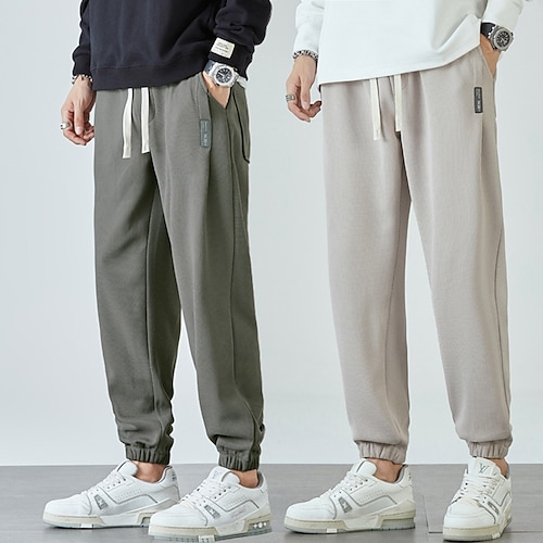 

Per uomo Pantaloni della tuta Pantaloni Tasche Vita elastica Liscio Comfort Traspirante Esterno Giornaliero Per uscire Di tendenza Streetwear Nero Grigio chiaro