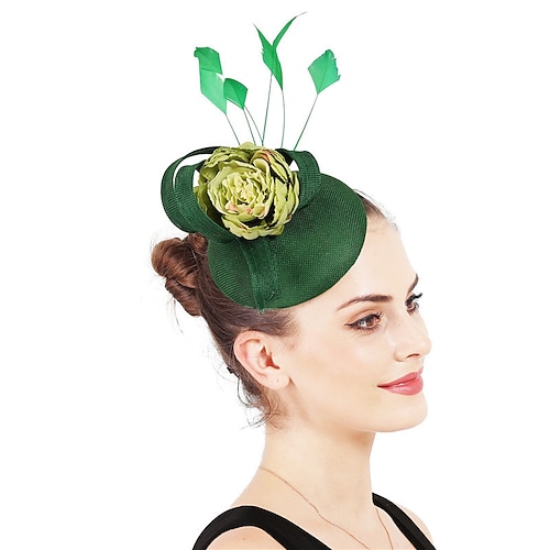 

Fascinators Sinamay Boda El derby de Kentucky Moda Nupcial Con Pluma Celada Sombreros