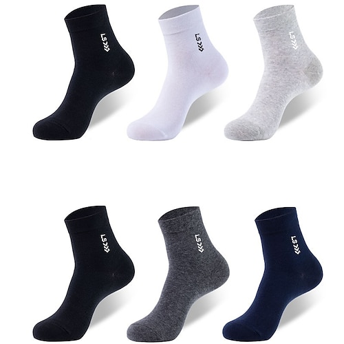 

6 paia di calzini da uomo comfort calzini in tinta unita calzini medi casual multi colore