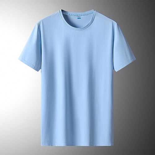 

Herre Trekking T-shirt Kortærmet Rund hals T-shirt Udendørs Ultra Lys (Ul) Åndbart Svedreducerende Bekvem Nylon Spandex Sort Hvid Mørk Marineblå Fiskeri Klatring Strand