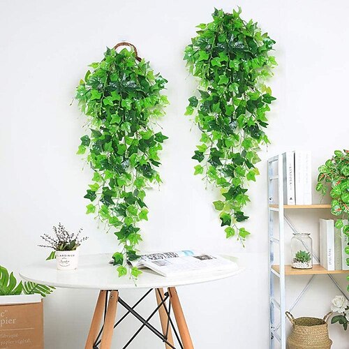 

Planta colgante de simulación hojas de hiedra falsas adecuadas para la decoración de la boda del jardín del hogar de la pared 1,1 metros