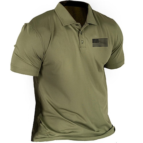 

Per uomo T-shirt da escursione Manica corta Colletto alla coreana Maglietta Esterno Traspirante Morbido Asciugatura rapida Poliestere Verde militare Pesca Scalate Spiaggia