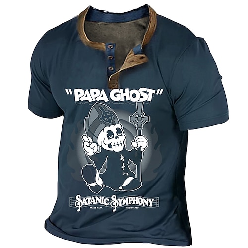 

Per uomo Camicia Henley Magliette Pop art Cartoni animati Henley Abbigliamento Stampa 3D Esterno Informale Manica corta Bottone giù Stampa Di tendenza Originale Comodo