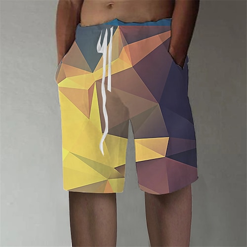 

Herre Sommer shorts Strandshorts Snørelukning Elastisk Talje Grafisk Farveblok Åndbart Blød Korte Afslappet Daglig Ferie Gade Hawaiiansk Gul Blå Mikroelastisk