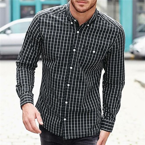 

Per uomo Camicia Camicia con bottoni Maglietta informale Nero Verde Blu scuro Manica lunga A strisce Colletto italiano visibile Strada Giornaliero Stampa Abbigliamento Di tendenza Informale Comodo