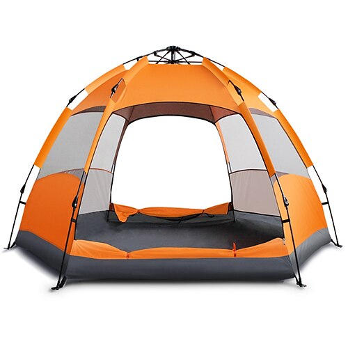 

4 persone Tenda Tenda da campeggio per famiglie Tenda pop-up Esterno Impermeabile Protezione solare UV Antivento Tenda da campeggio >3000 mm per Pesca Scalate Spiaggia Tessuto Oxford 240240135 cm