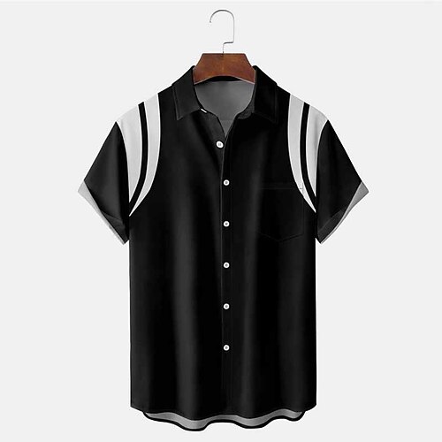 

Homens Camisa Social Camisa havaiana Coqueiro Estampas Abstratas Aberto para a Lateral Preto Ao ar livre Rua Manga Curta Botão para baixo Imprimir Roupa Tropical Moda Havaiana Designer