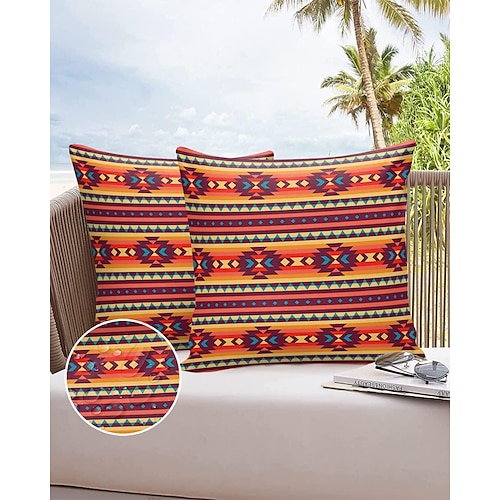 

Funda de almohada impermeable para exteriores, boho, para patio, jardín, sofá, sala de estar