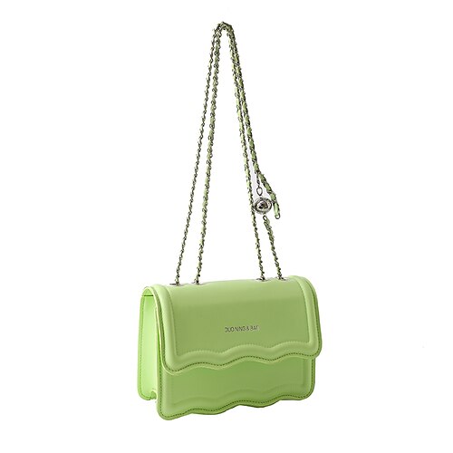 

Dame Crossbody-veske PU lær Daglig Kjede Stor kapasitet Helfarge Svart Hvit Rosa