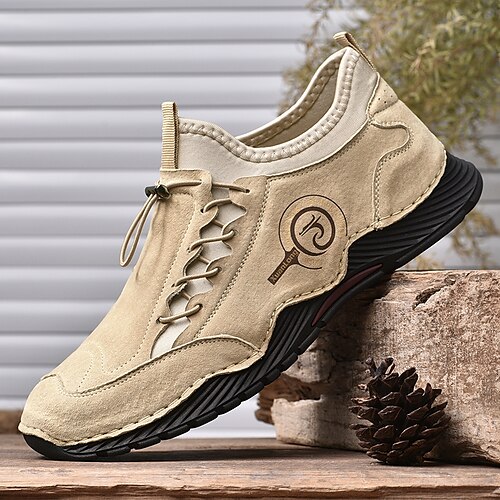 

Herren Turnschuhe Sportlicher Look Übergrössen Sport Brautkleider schlicht Outdoor Täglich Wanderschuhe Leder Atmungsaktiv Schwarz Armeegrün Beige Herbst Winter