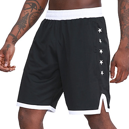 

Homens Shorts ativos Calção Shorts de basquete Shorts casuais Cintura elástica Estrela Respirável Secagem Rápida Ao ar livre Casual Feriado Básico Esportes Preto Branco Micro-Elástica