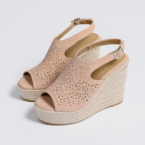 

Mujer Sandalias Sandalias con Cuña Sandalias de plataforma Exterior Playa Plataforma Tacón Cuña Punta abierta Puntera abierta Casual Sensual Microfibra Hebilla Negro Rosa