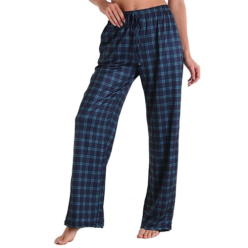 

Dame Plusstørrelser Loungewear Underdele Gitter / Plaid Sport Basale Afslappet Hjem Daglig Ferierejse Bomuld Åndbart Bukse Lomme Elastisk Talje Sommer Forår Gul Rød