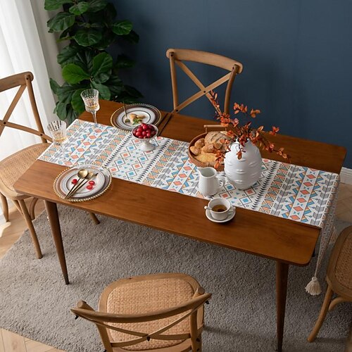 

marocain géométrique rayure bohème style national table drapeau lit lit meuble tv tissu longue table serviette