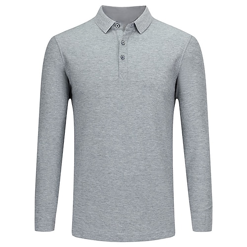 

Per uomo POLO Camicia da golf Golf Esterno Ufficio Collo a polo Manica lunga Streetwear Informale Tinta unica Liscio Pulsante frontale Primavera Autunno Standard Nero Bianco Rosso Blu marino Blu
