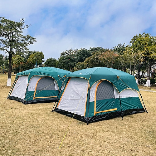 

8 personer Telt Telt m. flere rum Udendørs Vandtæt UV Solbeskyttelse Vindtæt Dobbelt Lagdelt camping telt >3000 mm til Fiskeri Klatring Strand Oxfordtøj Polyester 430305200 cm