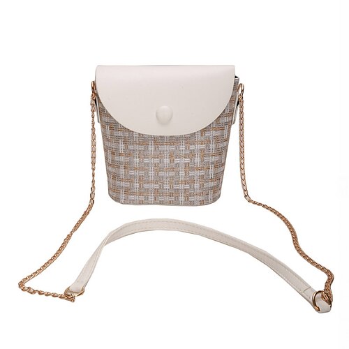 

Dame Crossbody-veske Strå Daglig Kjede Lettvekt Geometrisk Svart Hvit Gul