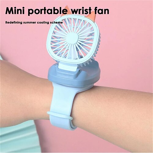 

mini orologio da cartone animato ventilatore carino ricarica usb cartone animato braccialetto palmare desktop da indossare portatile piccolo ventilatore studente regalo per bambini