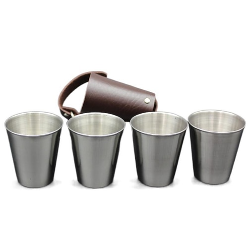 

Cup 0.07 L Portable Lightweight Durable Stainless Steel for Outdoor Fishing Hiking Camping Outdoor Silver