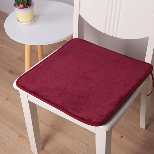 Chair Cushion Dining Chair Seat Pad Non Slip Memory Foam Chair Pad with Ties Non Skid Rubber Back Square Seat Cover