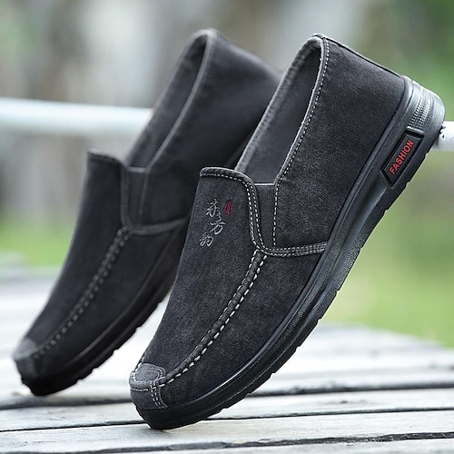 

Homme Mocassins et Slip On Mocassins Chaussures de confort Décontractées Extérieur du quotidien Marche Tissu Respirable Bleu Grise Eté